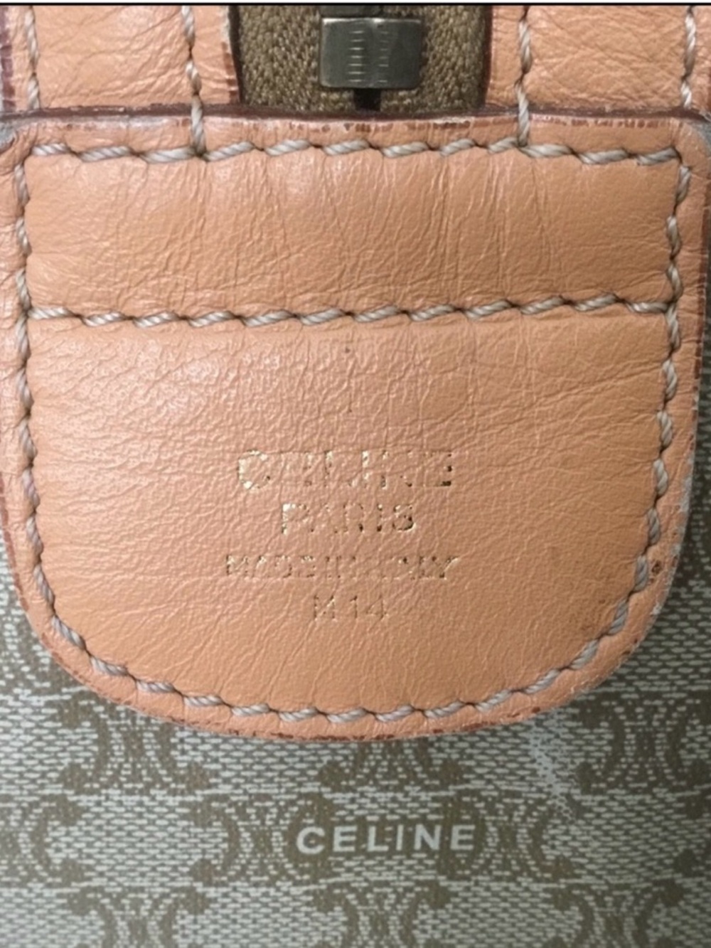 Auth Celine vintage Beige macadam classic coated canvas large boston bag - Picture 6 of 6